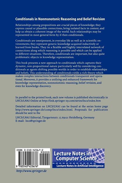 Produktbild: Conditionals in Nonmonotonic Reasoning and Belief Revision