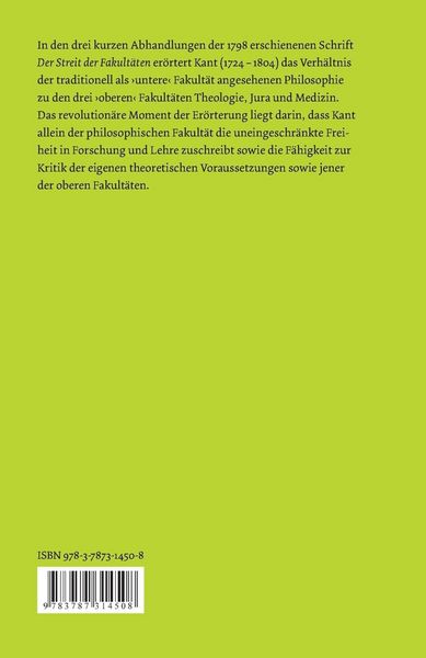 Produktbild: Der Streit der Fakult&auml;ten