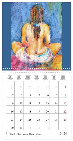Produktbild: Colourful nude painting (Wall Calendar 2026 12 &times; 12 Inch) CALVENDO 12 Month Wall Calendar