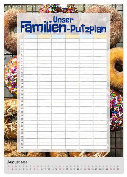 Produktbild: Unser Familien-Putzplan & Kalender 2026 (Wandkalender 2026 DIN A3 hoch), CALVENDO Monatskalender