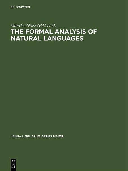 Produktbild: The Formal Analysis of Natural Languages