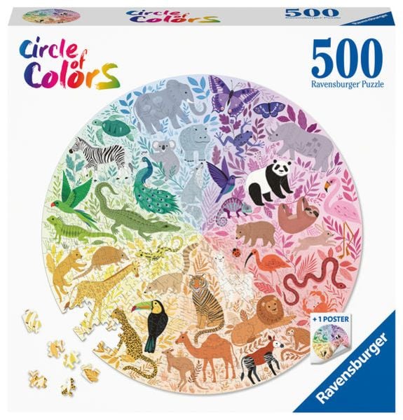 Puzzle Ravensburger Circle of Colors - Animals 500 Teile