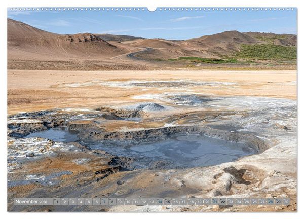 Produktbild: Island - Gletscher, Wasserf&auml;lle, Hei&szlig;e Quellen (hochwertiger Premium Wandkalender 2026 DIN A2 quer), Kunstdruck in Hochglanz