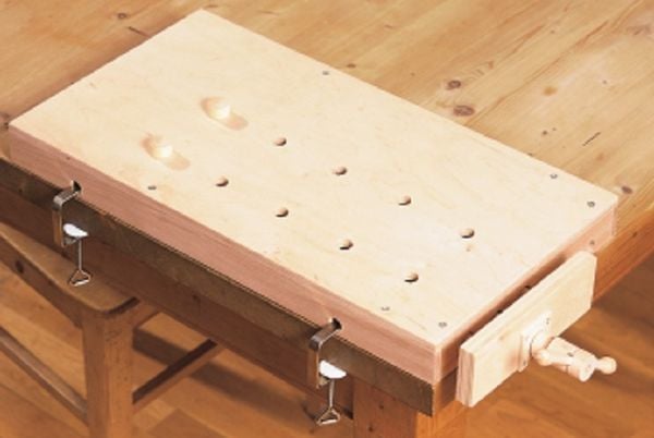 Produktbild: PEBARO 485 - Arbeitsplatte Vollholz Natur 58 x 31 cm mit Einspannhalterung