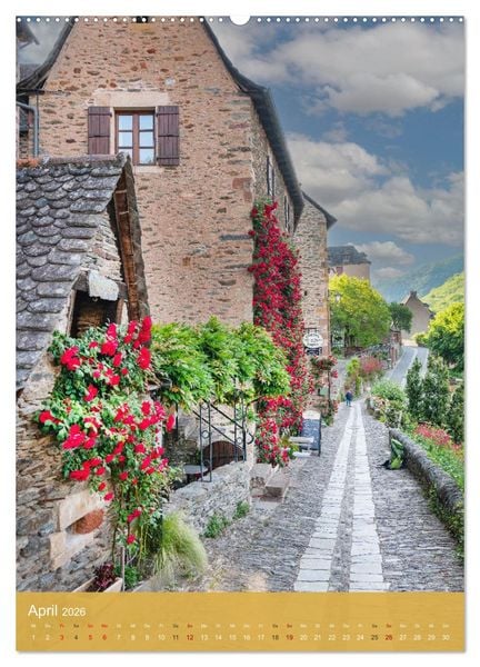 Produktbild: Conques - Via Podiensis (hochwertiger Premium Wandkalender 2026 DIN A2 hoch), Kunstdruck in Hochglanz
