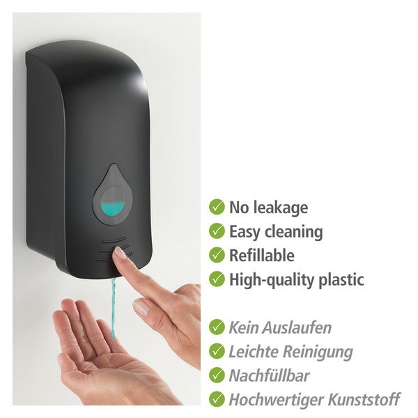 Produktbild: Desinfektionsmittel-Spender Mod. Ranera L Schwarz, Befestigen ohne Bohren