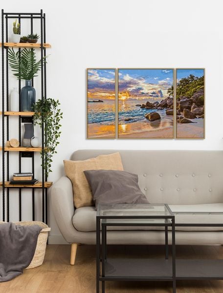 Schipper 609260906 - Malen nach Zahlen, Abendstimmung im Paradies, Triptychon, 50 x 80 cm