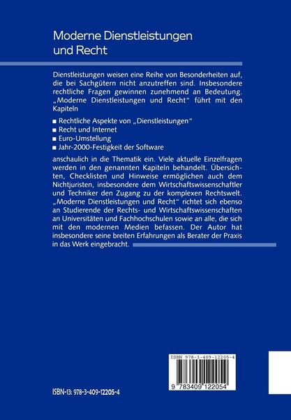 Produktbild: Moderne Dienstleistungen und Recht