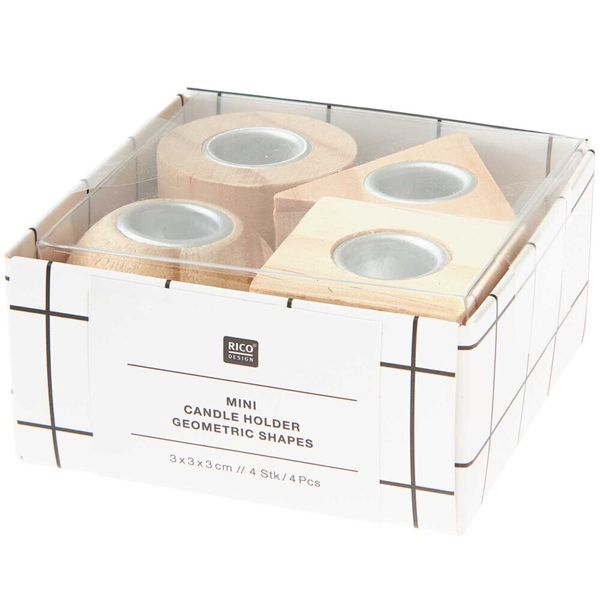 Produktbild: Mini Kerzenhalter Geometrische Formen, 4 St&uuml;ck,