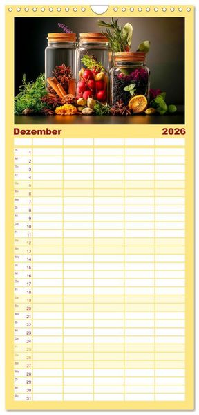 Produktbild: Familienplaner 2026 - K&uuml;chenkalender Glaswerk mit 5 Spalten (Wandkalender, 21 x 45 cm) CALVENDO