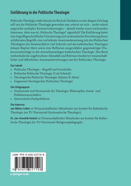 Produktbild: Einf&uuml;hrung in die Politische Theologie