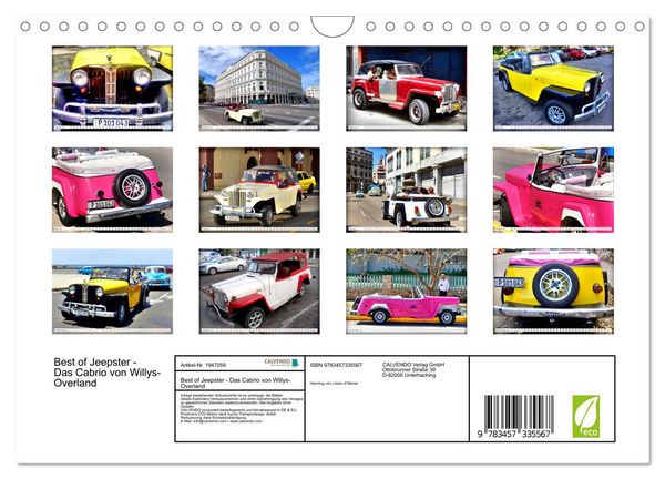 Produktbild: Best of Jeepster - Das Cabrio von Willys-Overland (Wandkalender 2026 DIN A4 quer), CALVENDO Monatskalender