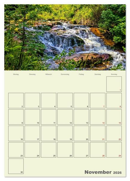 Produktbild: Harzwanderung zu den Ilsef&auml;llen - Terminplaner (Wandkalender 2026 DIN A2 hoch), CALVENDO Monatskalender
