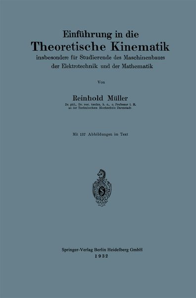 Produktbild: Einf&uuml;hrung in die Theoretische Kinematik