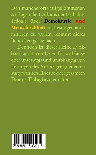 Produktbild: Auswahl zum Mitlesen aus der Demos-Trilogie