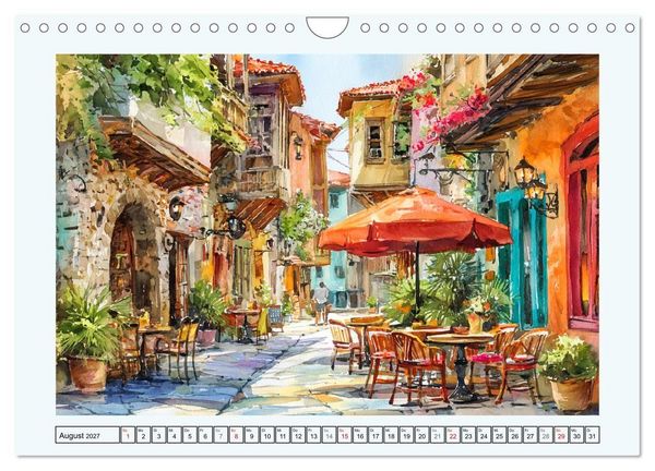 Produktbild: Bulgarien. K&uuml;nstlerische Aquarelle zwischen Altstadt und Meer (Wandkalender 2027 DIN A4 quer), CALVENDO Monatskalender
