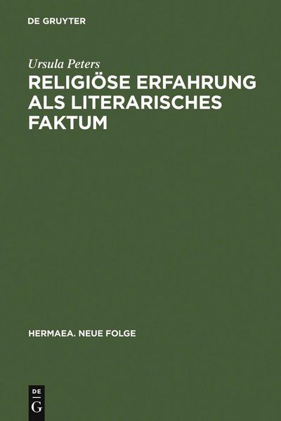 Produktbild: Religi&ouml;se Erfahrung als literarisches Faktum