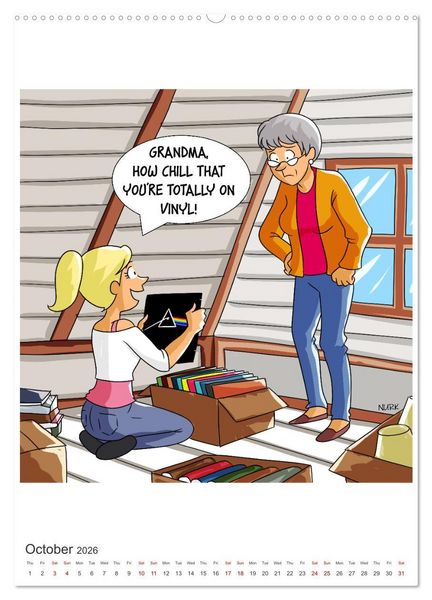 Produktbild: OK, Boomer - Cartoons (Wall Calendar 2026 DIN A2 portrait), CALVENDO 12 Month Wall Calendar