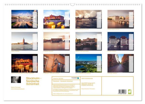 Produktbild: Stockholm - Nordische Sch&ouml;nheit (Wandkalender 2027 DIN A2 quer), CALVENDO Monatskalender