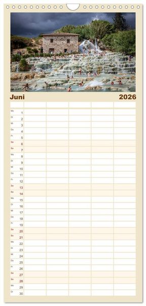Produktbild: Familienplaner 2026 - Toskana 2026 mit 5 Spalten (Wandkalender, 21 x 45 cm) CALVENDO
