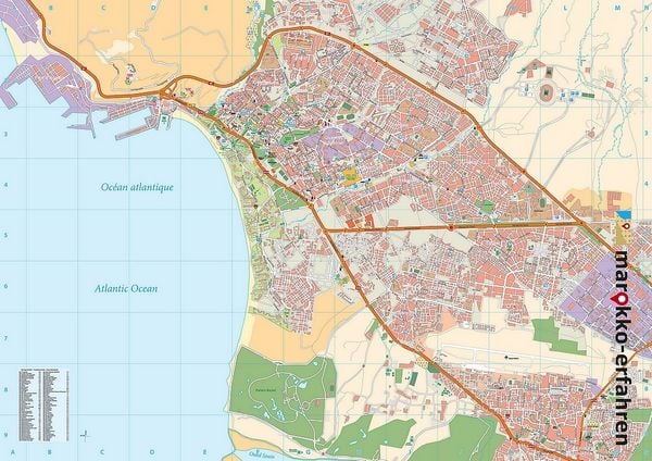Produktbild: Stadtplan Agadir - Cityplan Inezgane 1:15.000 + Ausflugstipps + GPS-Waypoints