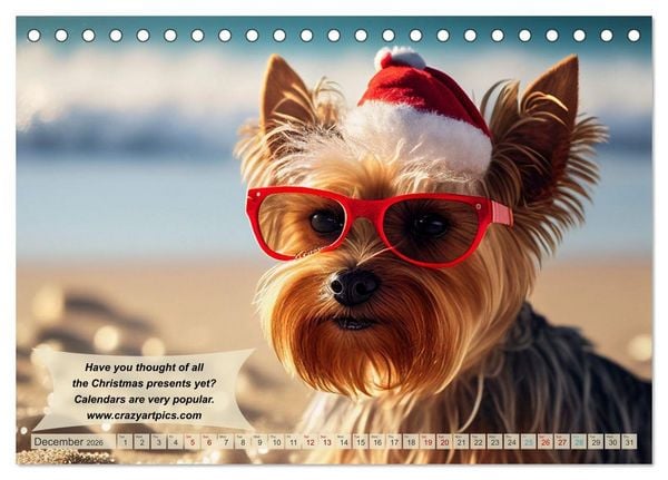 Produktbild: Great fun for Yorkshire Terrier lovers (Desk Calendar 2026 DIN A5 landscape), CALVENDO 12 Month DeskCalendar