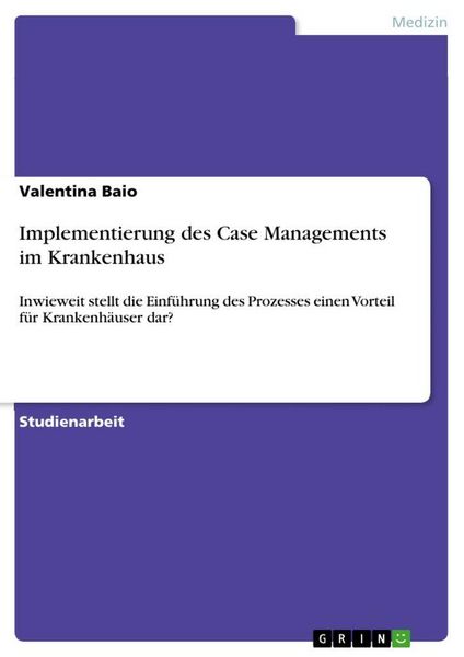 Produktbild: Implementierung des Case Managements im Krankenhaus