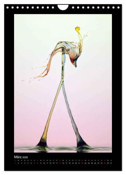Produktbild: Liquid Art - Wassertropfen in Perfektion (Wandkalender 2026 DIN A4 hoch), CALVENDO Monatskalender