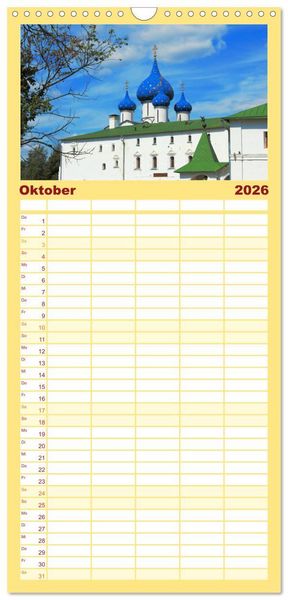 Produktbild: Familienplaner 2026 - Goldenes Russland mit 5 Spalten (Wandkalender, 21 x 45 cm) CALVENDO