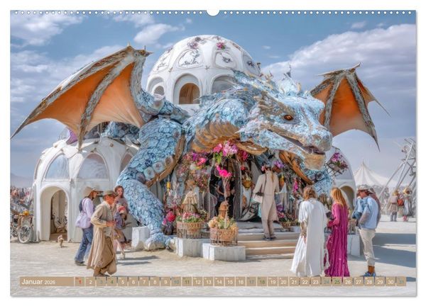 Produktbild: Festival der Kreativit&auml;t und Lebenslust - In der W&uuml;ste (hochwertiger Premium Wandkalender 2026 DIN A2 quer), Kunstdruck in Hochglanz