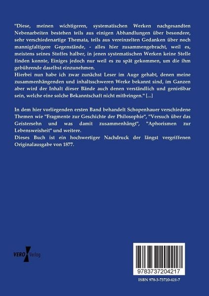 Produktbild: Parerga und Paralipomena