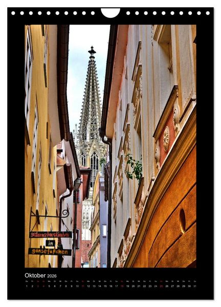 Produktbild: Gassen und T&uuml;rme in Regensburg (Wandkalender 2026 DIN A4 hoch), CALVENDO Monatskalender