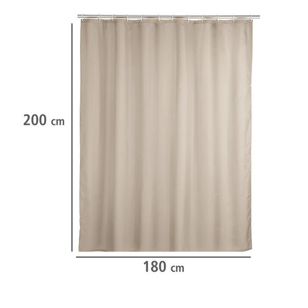 Produktbild: Anti-Schimmel Duschvorhang Uni Beige, 180 x 200 cm, Textil (Polyester), waschbar