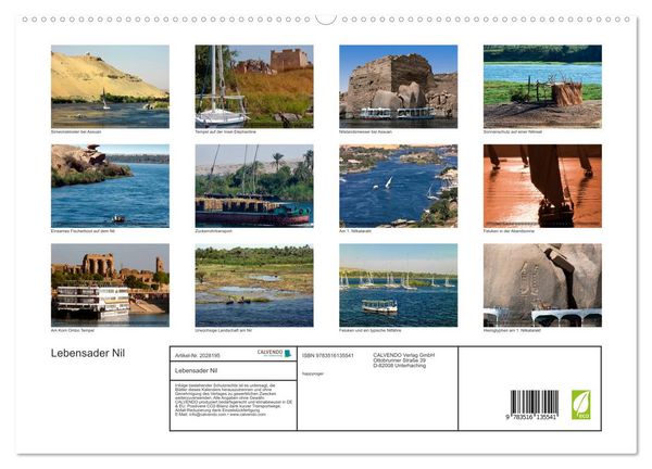 Produktbild: Lebensader Nil (hochwertiger Premium Wandkalender 2026 DIN A2 quer), Kunstdruck in Hochglanz