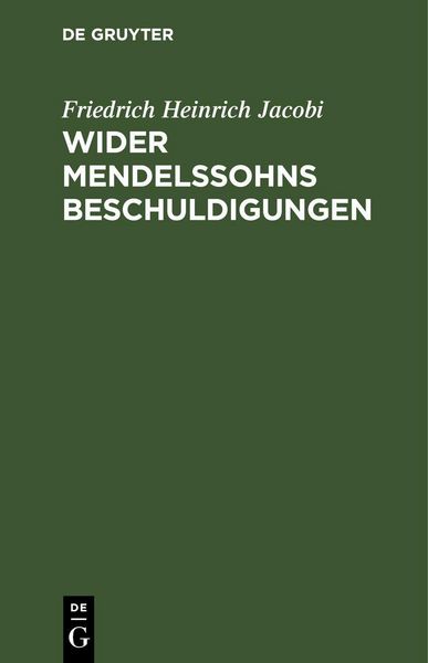 Produktbild: Wider Mendelssohns Beschuldigungen
