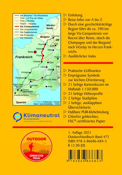 Produktbild: Frankreich: Jakobsweg Via Campaniensis von Rocroi nach V&eacute;zelay