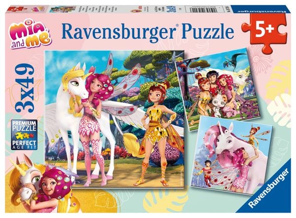Produktbild: Kinderpuzzle 3x49 Teile - Mia and me - Im Land der Elfen und Einh&ouml;rner