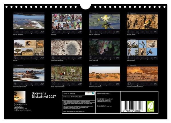 Produktbild: Botswana Blickwinkel 2027 (Wandkalender 2027 DIN A4 quer), CALVENDO Monatskalender