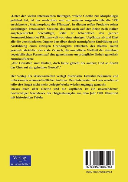 Produktbild: Goethe und die Urpflanze