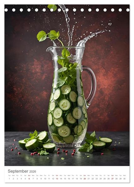Produktbild: Pure refreshment - Infused water (Desk Calendar 2026 DIN A5 portrait), CALVENDO 12 Month DeskCalendar