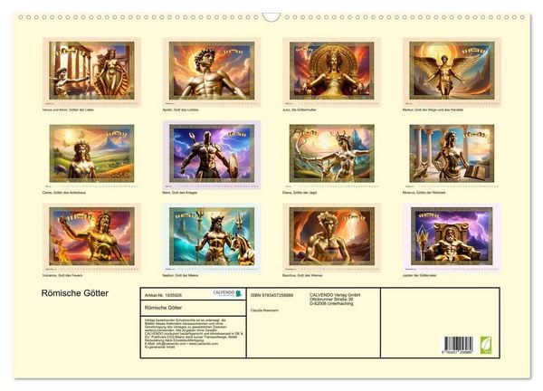 Produktbild: R&ouml;mische G&ouml;tter (Wandkalender 2026 DIN A2 quer), CALVENDO Monatskalender