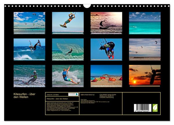 Produktbild: Kitesurfen - &uuml;ber den Wellen (Wandkalender 2026 DIN A3 quer), CALVENDO Monatskalender