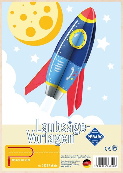 PEBARO 363S - Laubsägevorlage Rakete, 1 Platte DIN A4