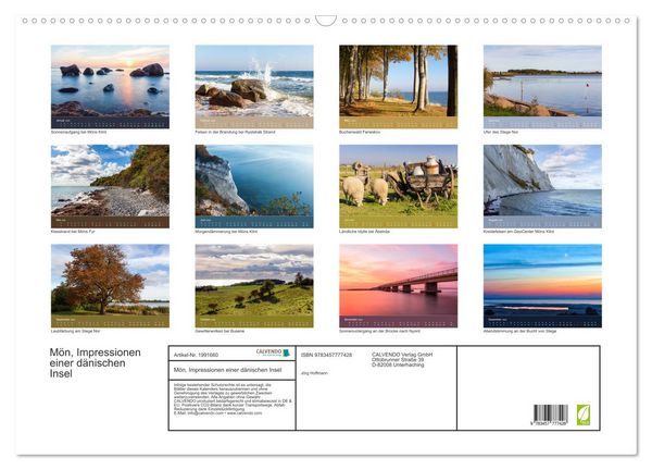 Produktbild: M&ouml;n, Impressionen einer d&auml;nischen Insel (Wandkalender 2026 DIN A2 quer), CALVENDO Monatskalender