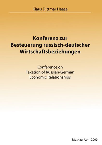Produktbild: Konferenz zur Besteuerung russisch-deutscher Wirtschaftsbeziehungen