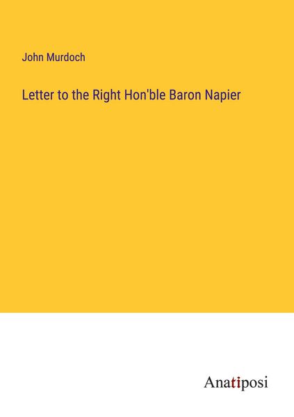 Produktbild: Letter to the Right Hon'ble Baron Napier