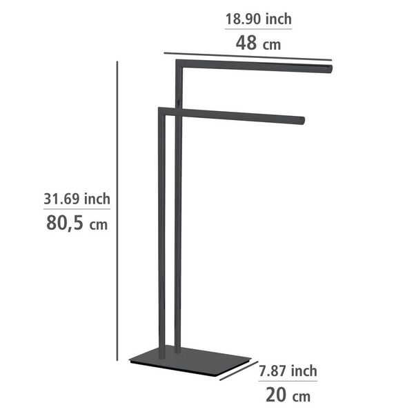 Produktbild: Handtuchst&auml;nder Mod. Recco Schwarz, aus lackiertem Stahl