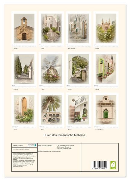 Produktbild: Durch das romantische Mallorca (hochwertiger Premium Wandkalender 2026 DIN A2 hoch), Kunstdruck in Hochglanz