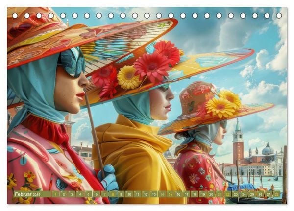 Produktbild: Theatralische surreale Szenen im venezianischen Stil (Tischkalender 2026 DIN A5 quer), CALVENDO Monatskalender