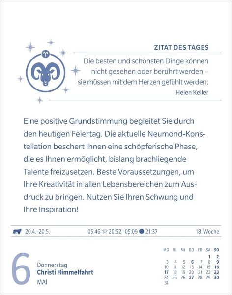 Produktbild: Widder Sternzeichenkalender 2027 - Tagesabrei&szlig;kalender - Ihr Horoskop f&uuml;r jeden Tag